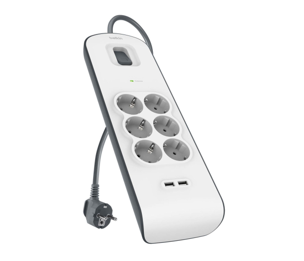 BELKIN Listwa zasilająca przeciwprzepięciowa 650J, 6 gniazd - 1330420 - zdjęcie 2